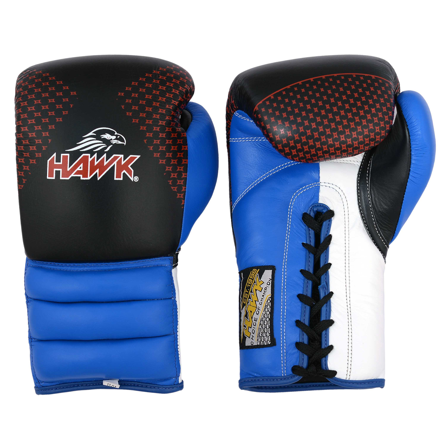 Hawk Boxing Lace Up Gloves, Traditional Training Hook Loop Gloves